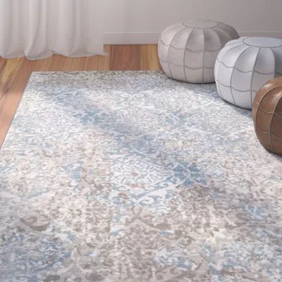 World Menagerie Fayme Abstract Blue/Beige Area Rug Rug Size: 5'2" x 7'2 | Wayfair North America