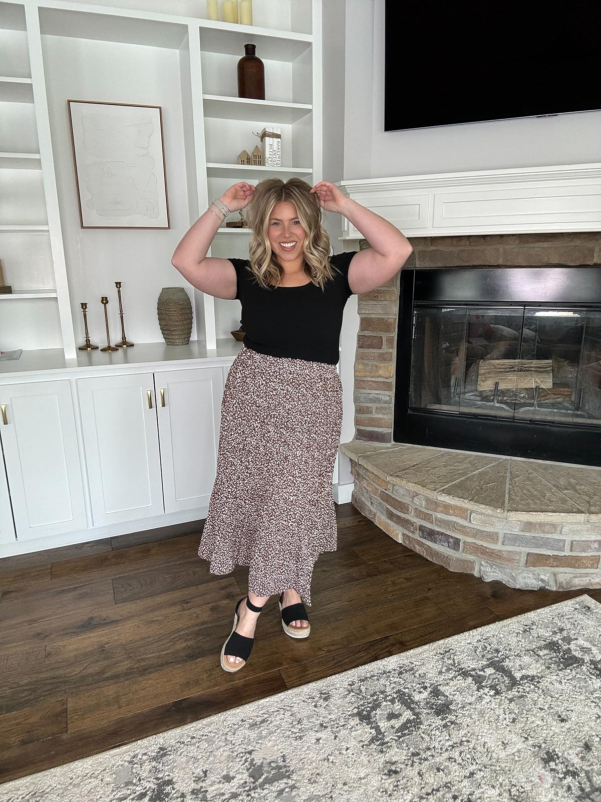 Easy outfit idea when you want to look put together but still be comfy 🤎 this skirt is such a good spring-to-summer staple! 

Size XL for skirt size large top

spring, summer, vacation, date night outfit 

 #LTKootd #LTKSeasonal #LTKSaleAlert