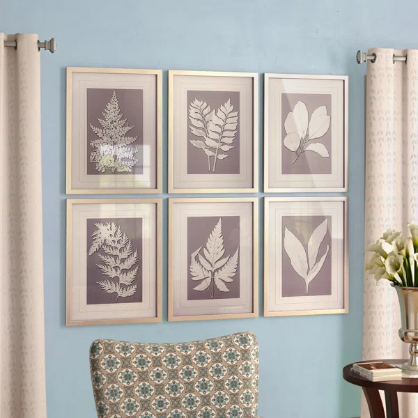 Moonlight Ferns by Grace Feyock - 6 Piece Picture Frame Graphic Art Set | Wayfair North America