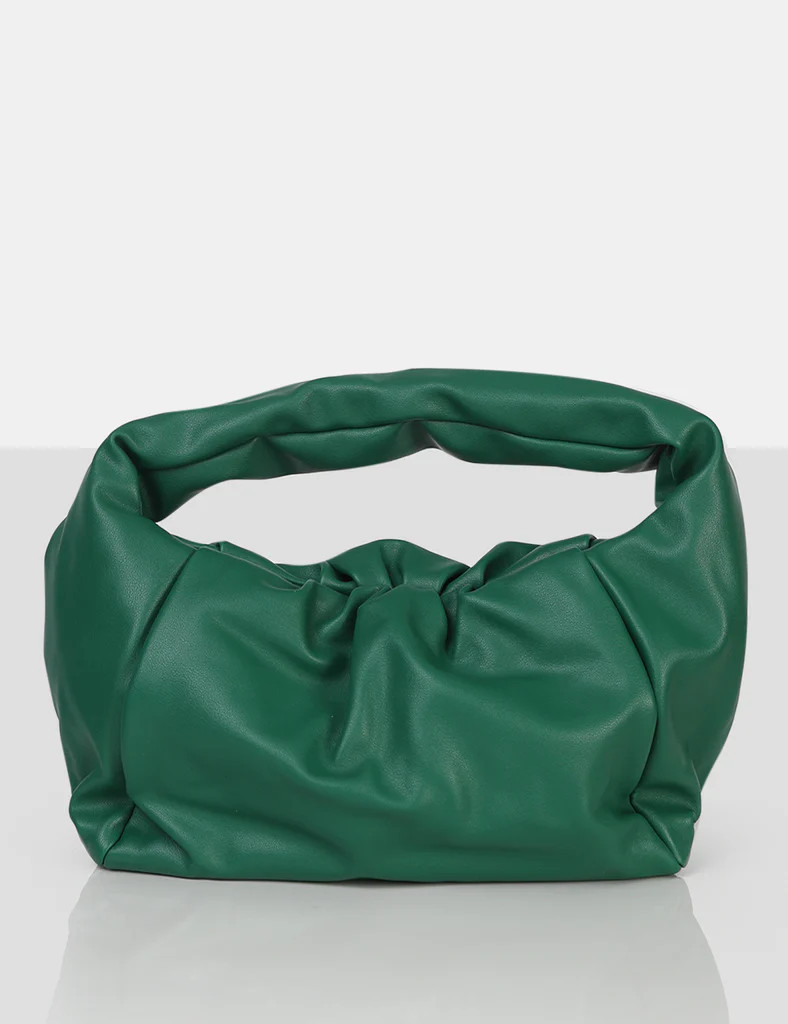 The Perla Green Grain Pu Shoulder Bag | Public Desire