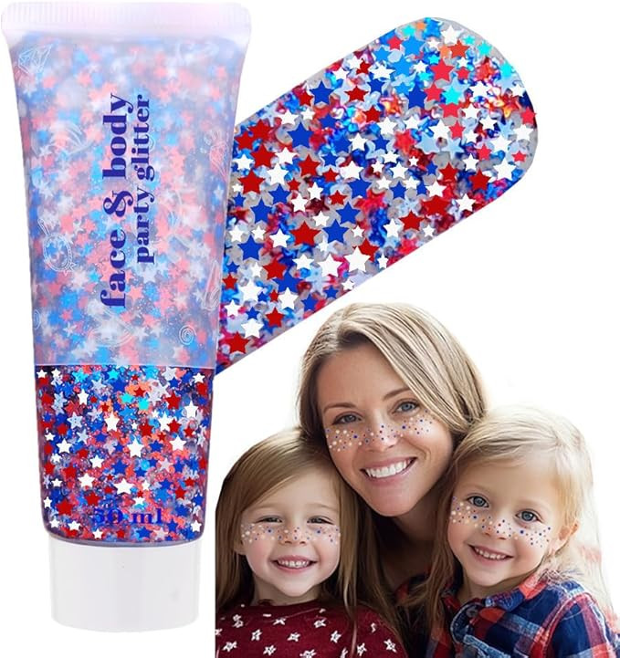 Go Ho Star Face Body Hair Glitter Gel,4th of July Outfits and Accessories for Women Kids,Patrioti... | Amazon (US)