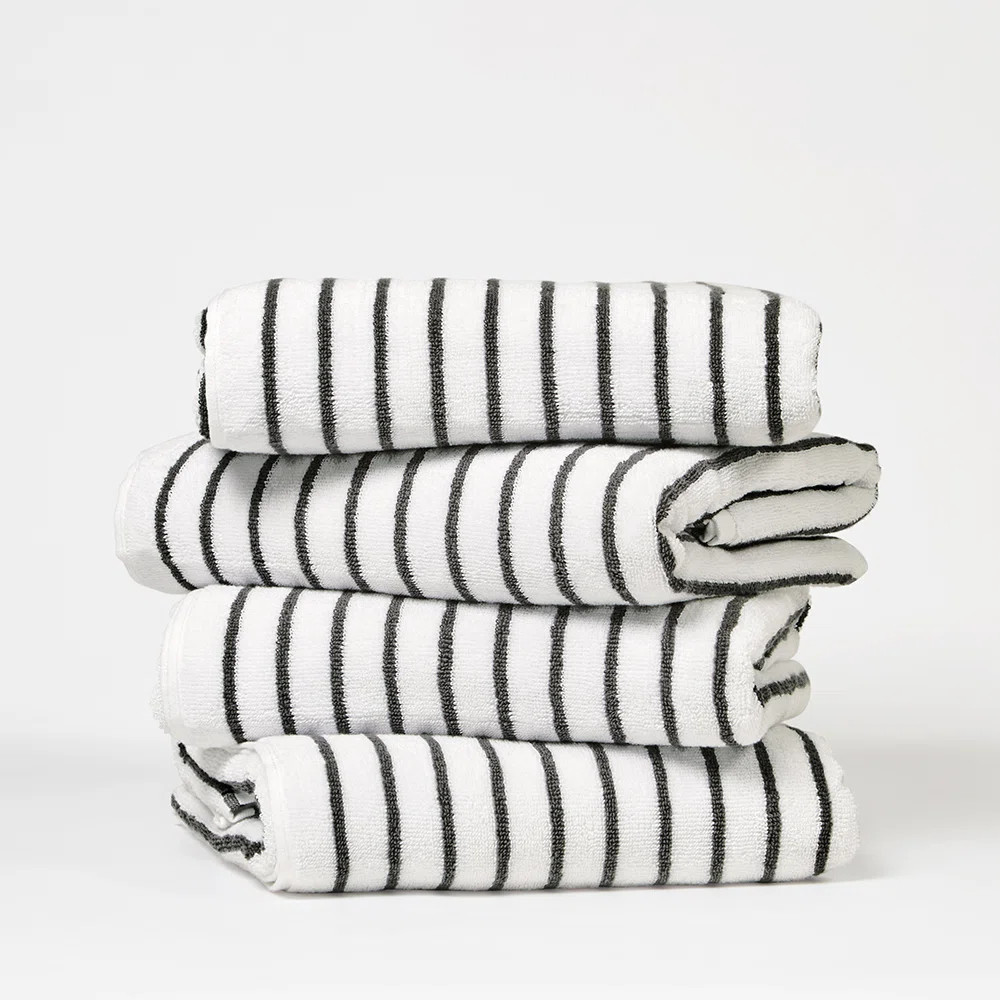 4 Pack Cotton Cabana Stripe Beach Pool Towels | Wayfair North America