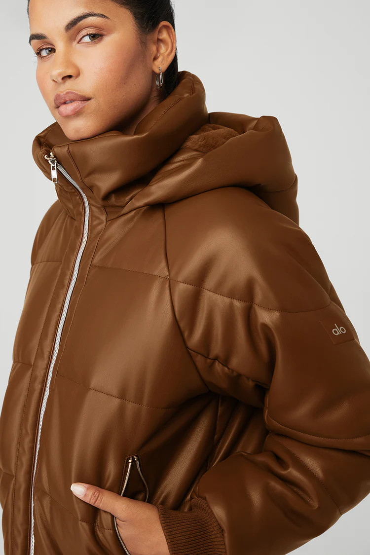 Faux Leather Boss Puffer - Cinnamon Brown | Alo Yoga (US)