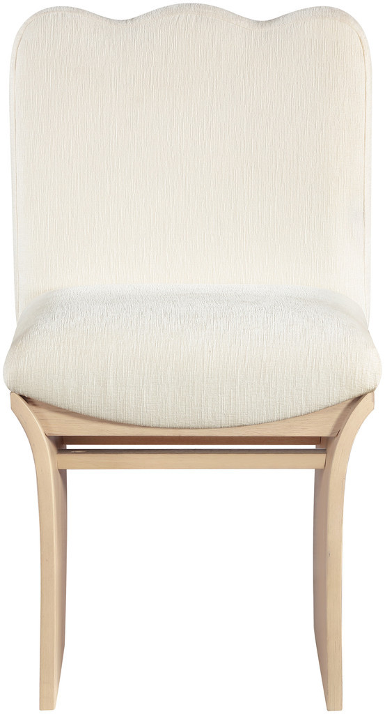 Shaw Chenille Fabric Upholstered Dining Chair In Cream and Natural | 1stopbedrooms