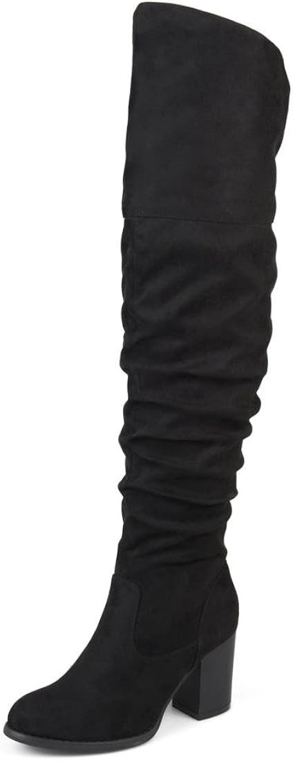 Journee Collection Womens Regular Wide Calf and Extra Wide Calf Medium and Wide Width Over-The-Kn... | Amazon (US)