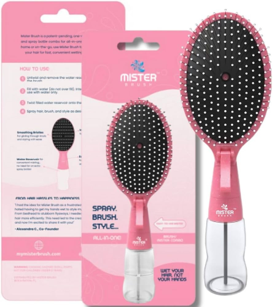 Mister Brush 2-in-1 Hairbrush Mister \u2013 Innovative Hair Mist & Brushing Tool for Wet & Dry Ha... | Amazon (US)