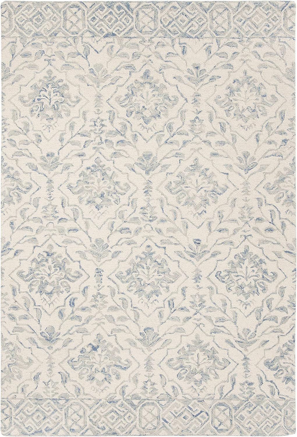 SAFAVIEH Dip Dye Collection 8' x 10' Light Blue/Ivory DDY901L Handmade Premium Wool Area Rug | Amazon (US)