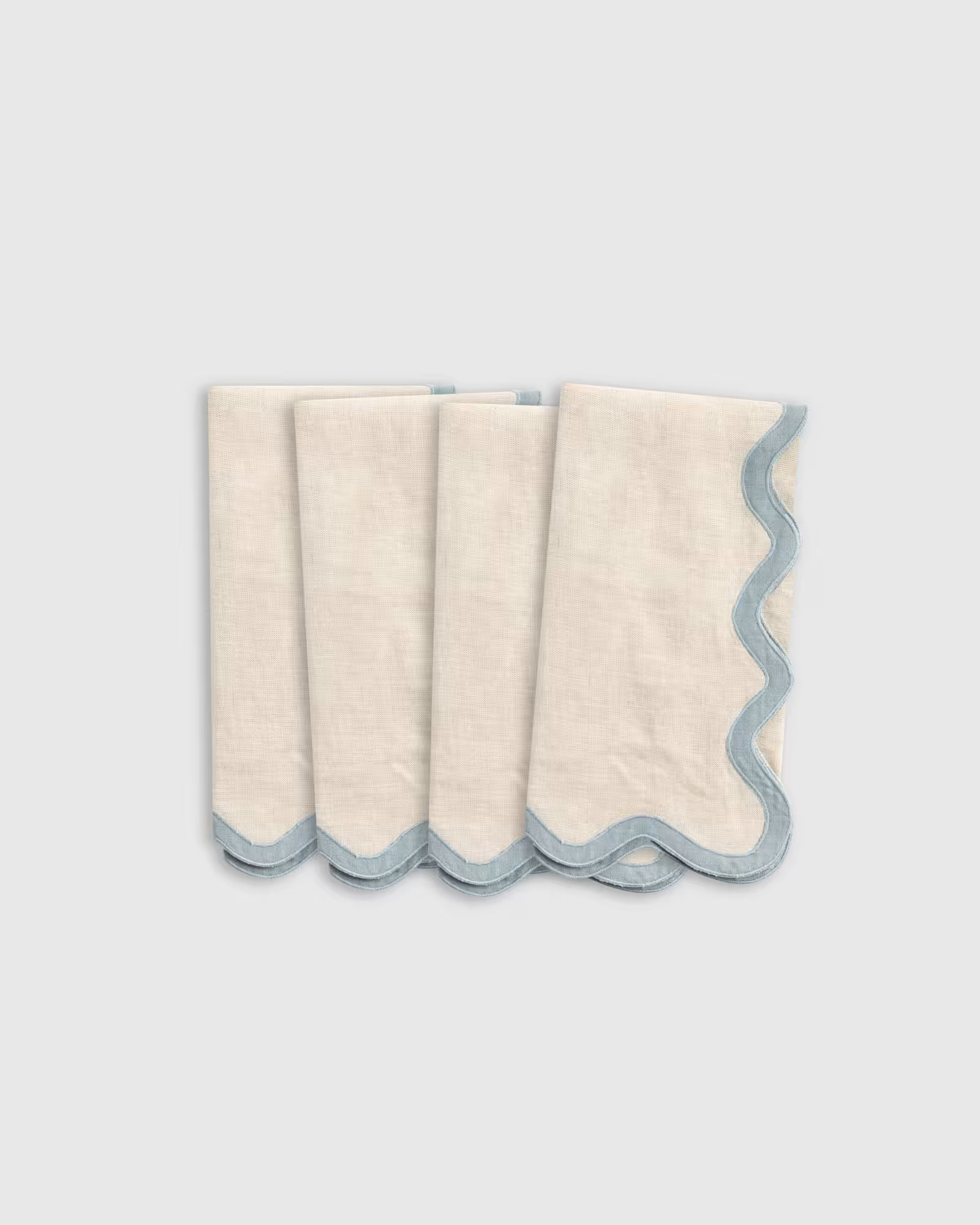 European Linen Scallop Edge Napkins (Set of 4) | Quince