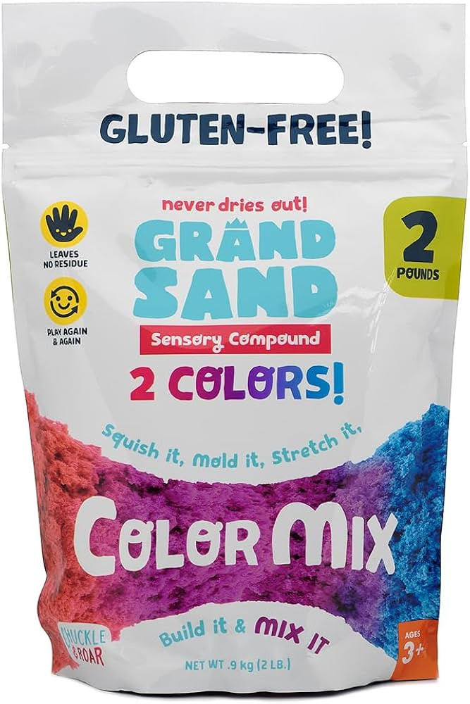 Chuckle & Roar Grand Sand Color Mix – Never-Dry Tactile Sensory Sand for Kids, Construction-Ins... | Amazon (US)