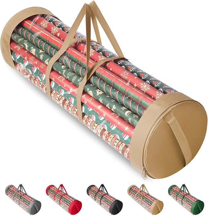 BALEINE Christmas Wrapping Paper Organizer Storage, 41" Gift Wrapping Paper Storage Containers, C... | Amazon (US)