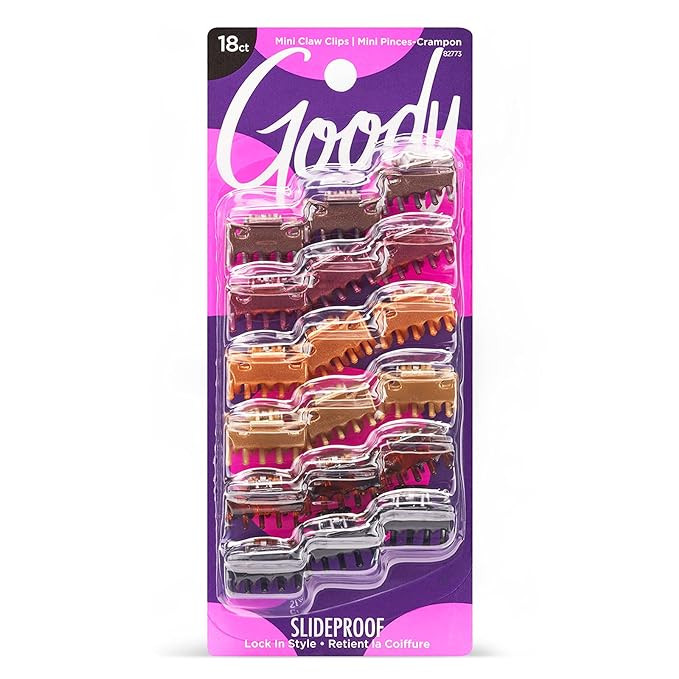 Goody Classics Mini Claw Clips - 18-Pack, Assorted Colors - Perfect for All Hair Types - Great fo... | Amazon (US)