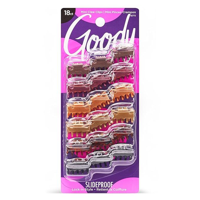 Goody Classics Mini Claw Clips - 18-Pack, Assorted Colors - Perfect for All Hair Types - Great fo... | Amazon (US)