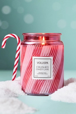 Voluspa Gourmand Crushed Candy Cane Boxed Glass Candle | Anthropologie (US)