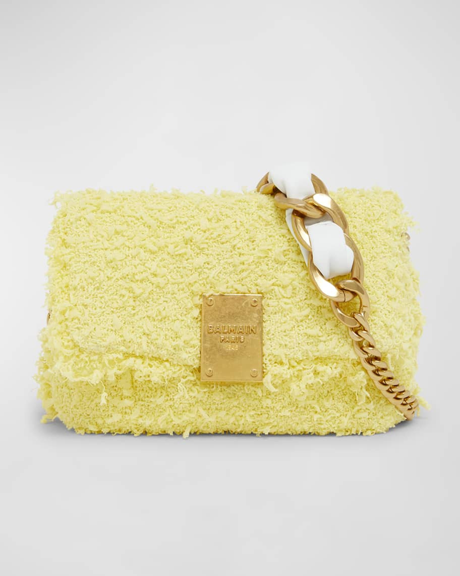 Balmain 1945 Soft Mini Shoulder Bag in Tweed | Neiman Marcus