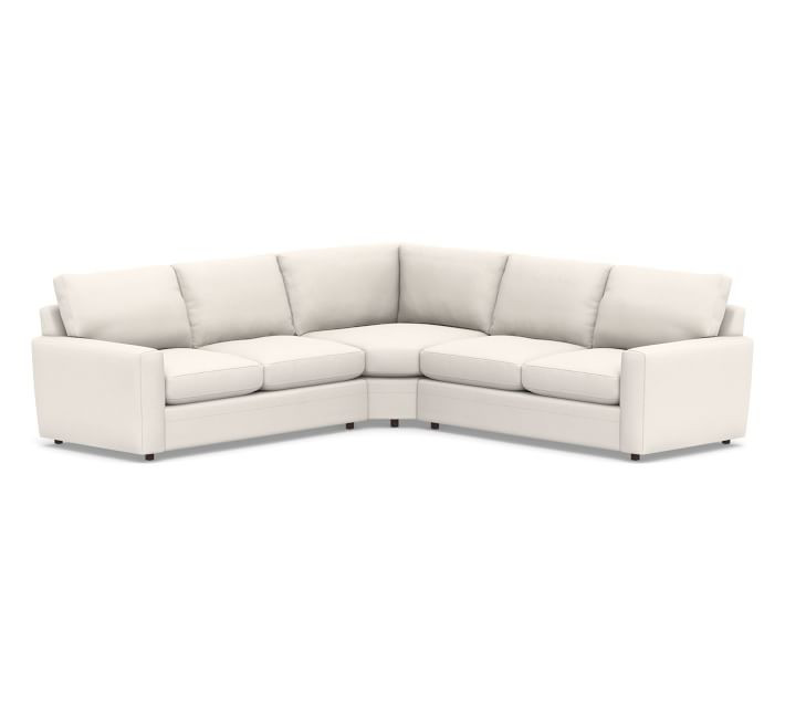 Pearce Modern Square Arm Upholstered 3-Piece L-Sectional | Pottery Barn (US)