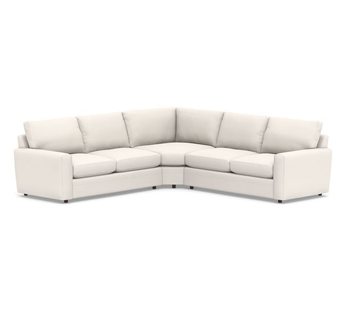 Pearce Modern Square Arm Upholstered 3-Piece L-Sectional | Pottery Barn (US)
