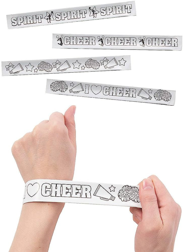 Fun Express Color Your Own Cheer Slap Bracelets - Makes 48 - DIY Cheerleading Craft Kits for Kids | Amazon (US)