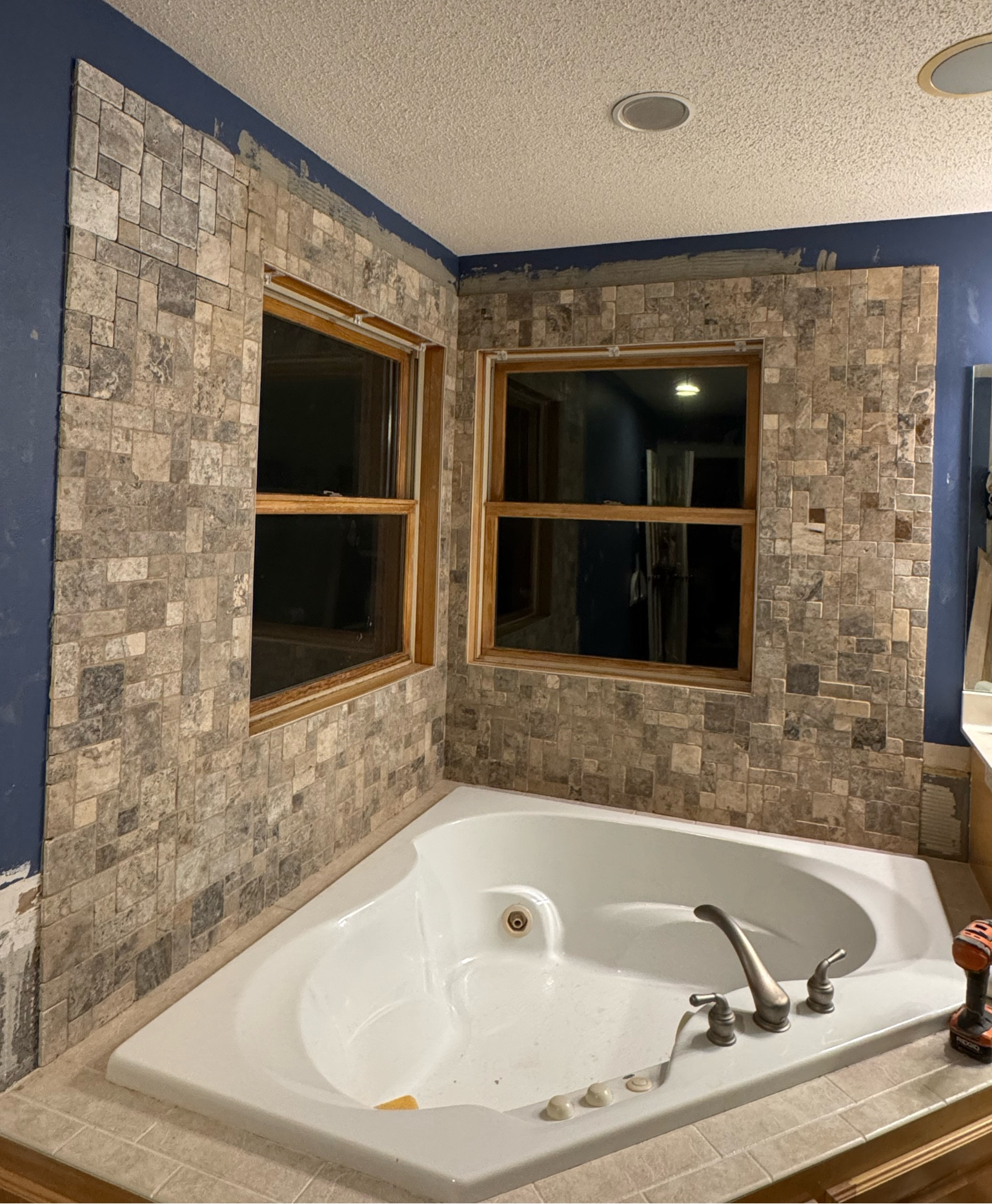 Grout makes all the difference! This color is called haystack and it’s a premixed grout  