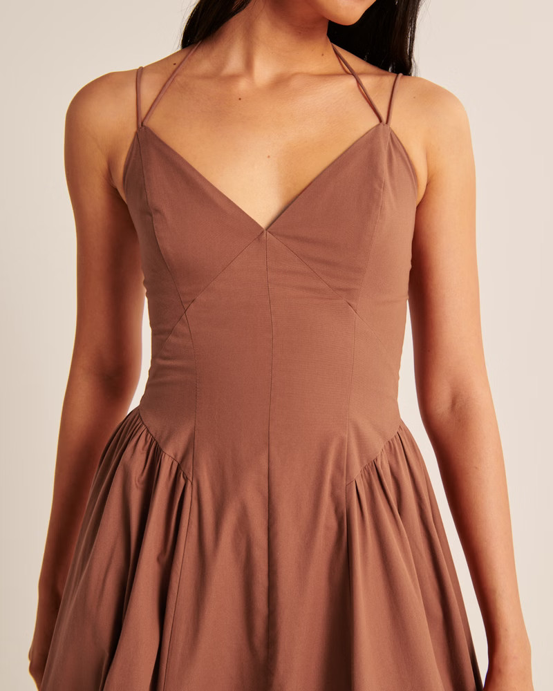 Women's Strappy Plunge Corset Maxi Dress | Women's Dresses & Jumpsuits | Abercrombie.com | Abercrombie & Fitch (US)