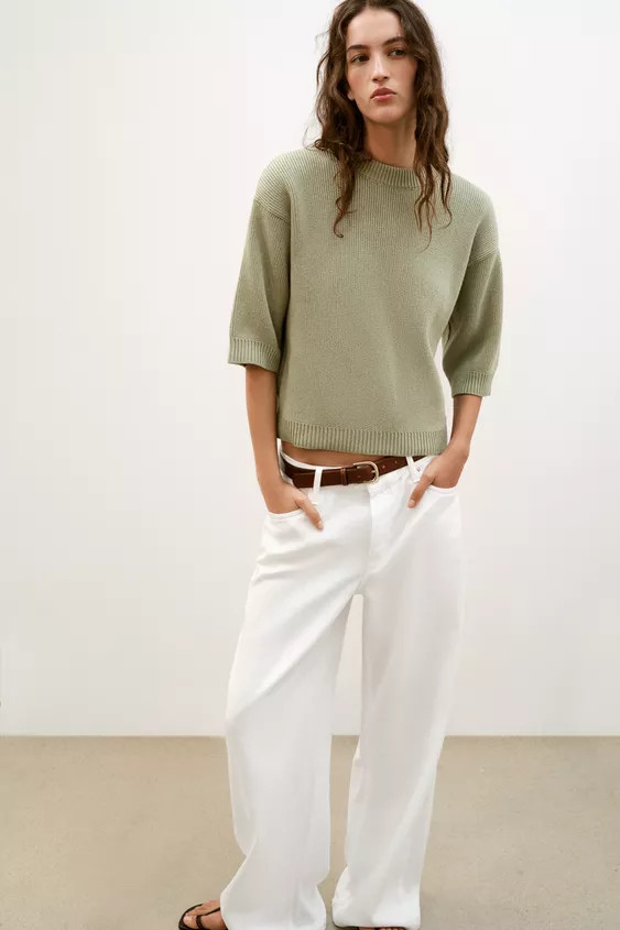 KNIT JUMPER WITH SHOULDER PADS | Zara UK