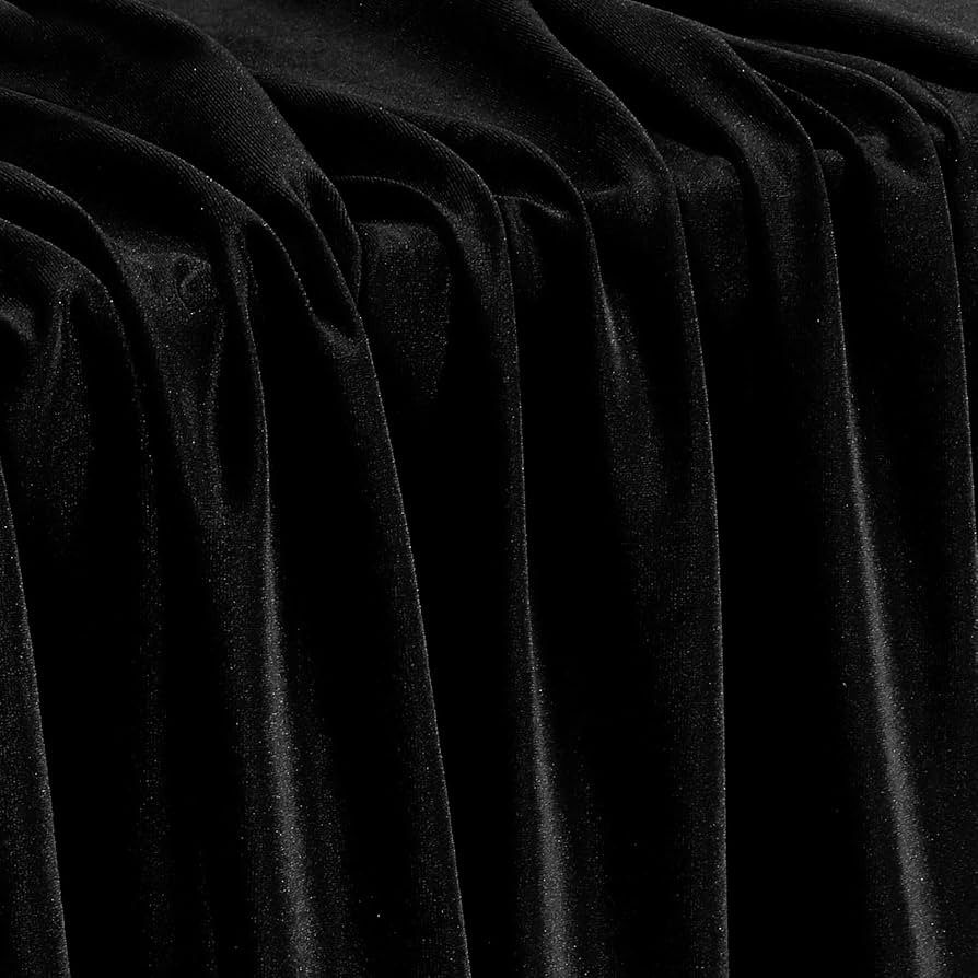 KKJIAF 1 Yard Black Stretch Velvet Fabric 60" Wide for DIY Crafts | Amazon (US)