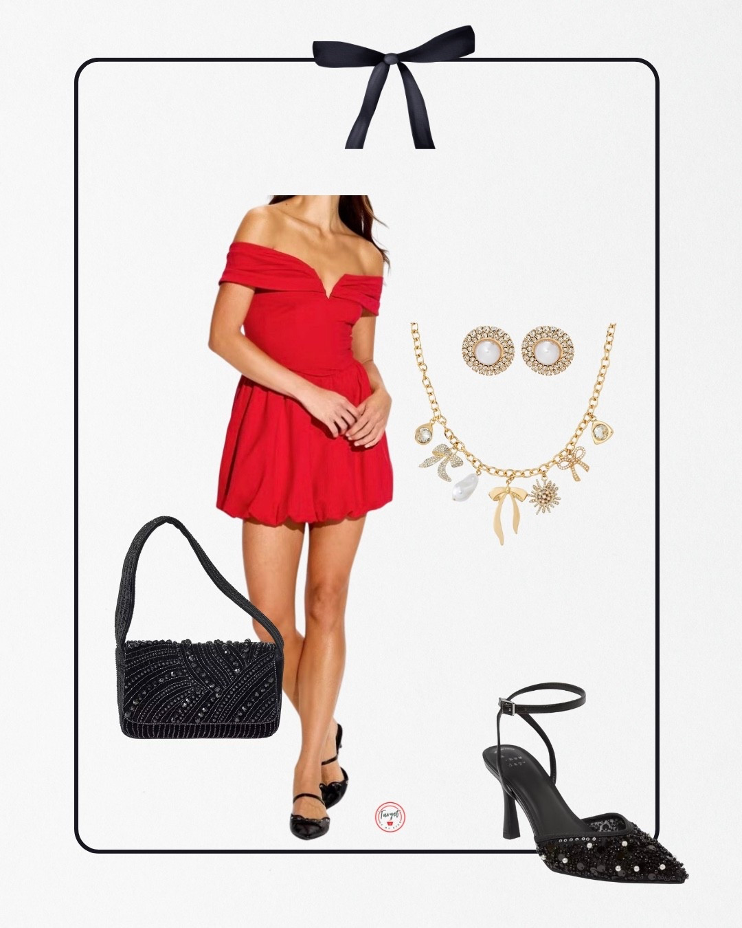 Target Style Holiday Looks New Year’s Eve Red Off the Shoulder Mini Dress, Gold Pearl Earrings and charms necklace, closed toe sequin black heels, sequin mini shoulder bag #target #targetstyle #holidaylooks #christmasparty #holidaydresses #reddresses #holidaypartues

#LTKWedding #LTKGiftGuide #LTKHoliday