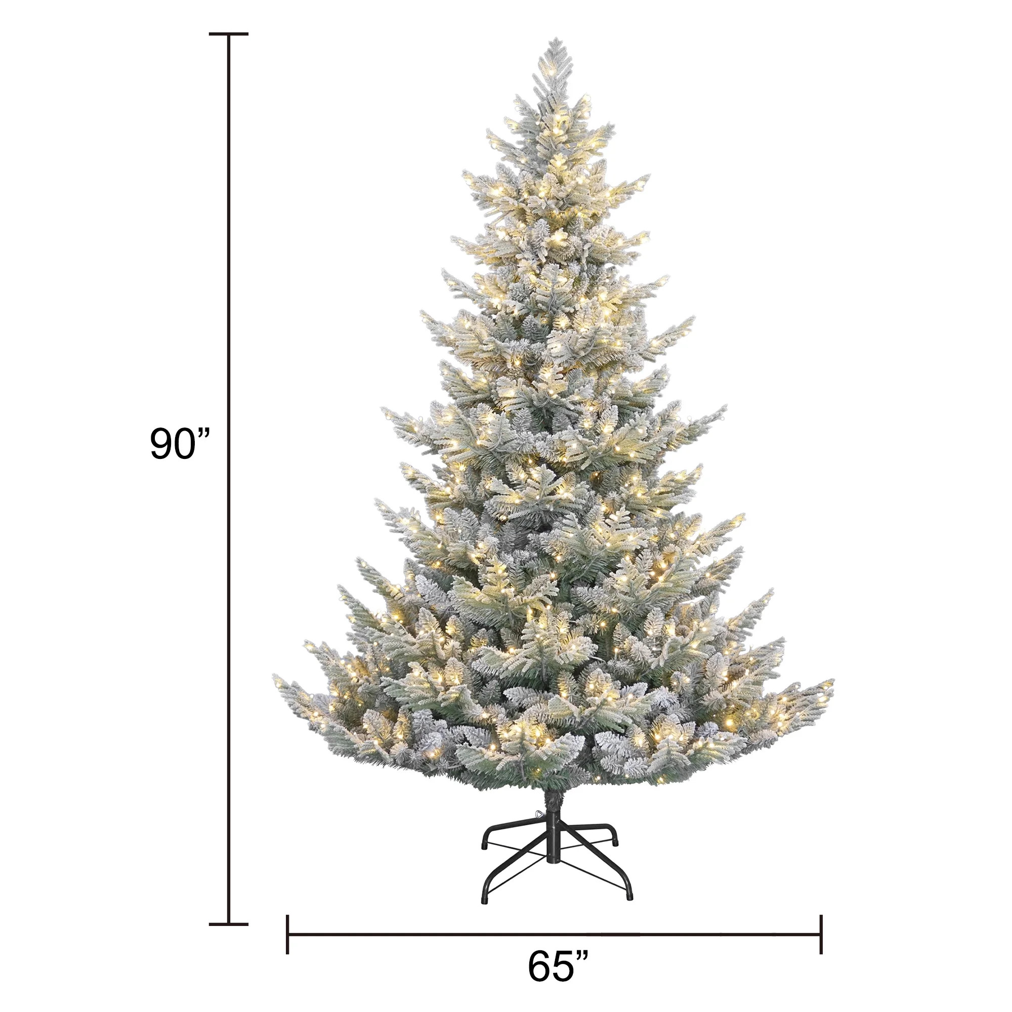 My Texas House 7.5ft Pre-Lit Flocked Arctic Fir Artificial Christmas Tree,650 Color-changing LED,... | Walmart (US)