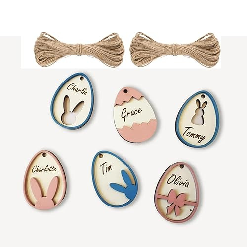 Personalized Name Gift Tags, Custom First Easter Wooden Name Tag Decorations, Holiday Tags, Child... | Amazon (US)