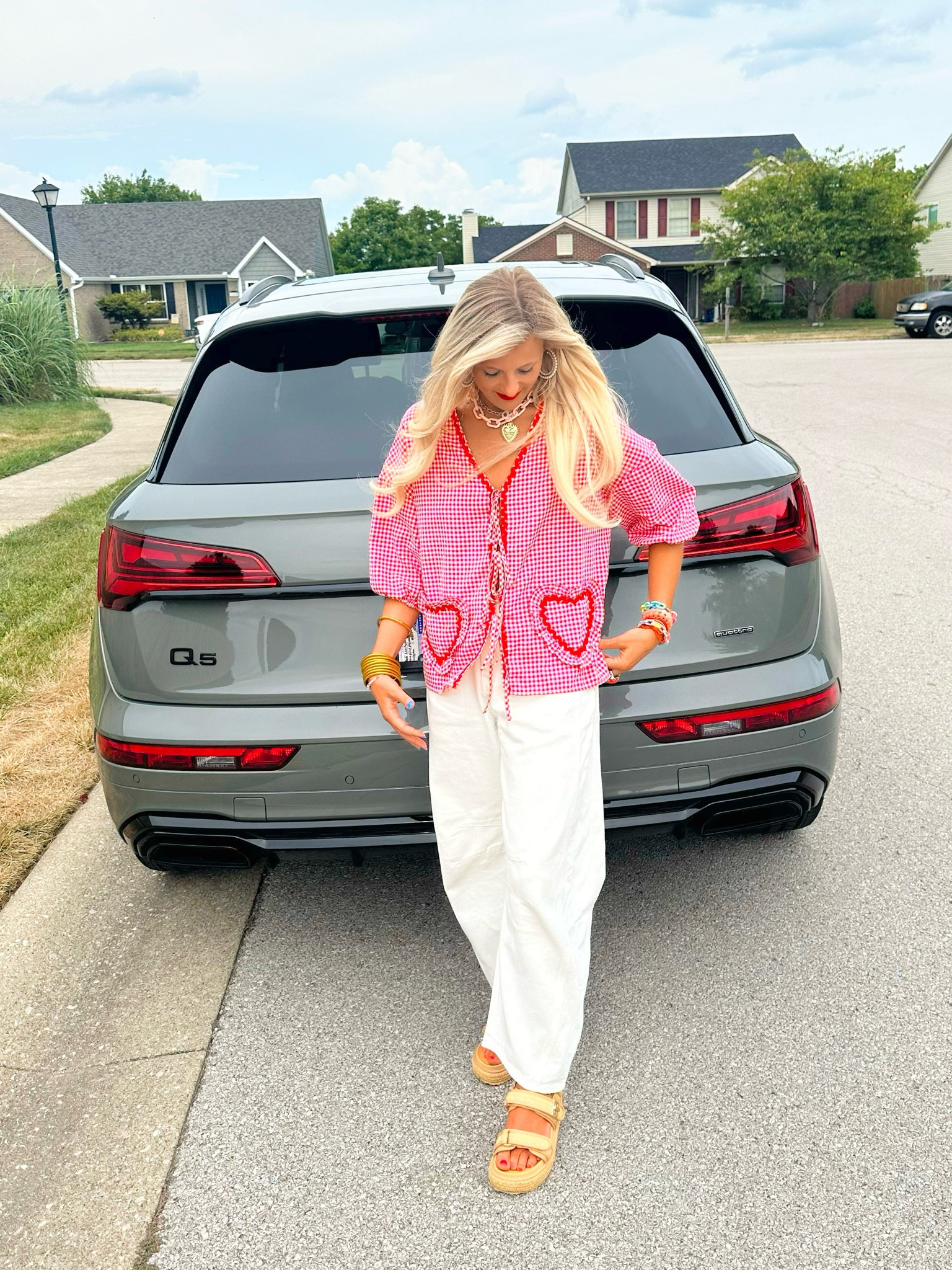 Amazon red gingham heart top bow tie shirt! ❤️🤍🍒 Under $25

#LTKFindsUnder50 #LTKStyleTip #LTKFindsUnder100