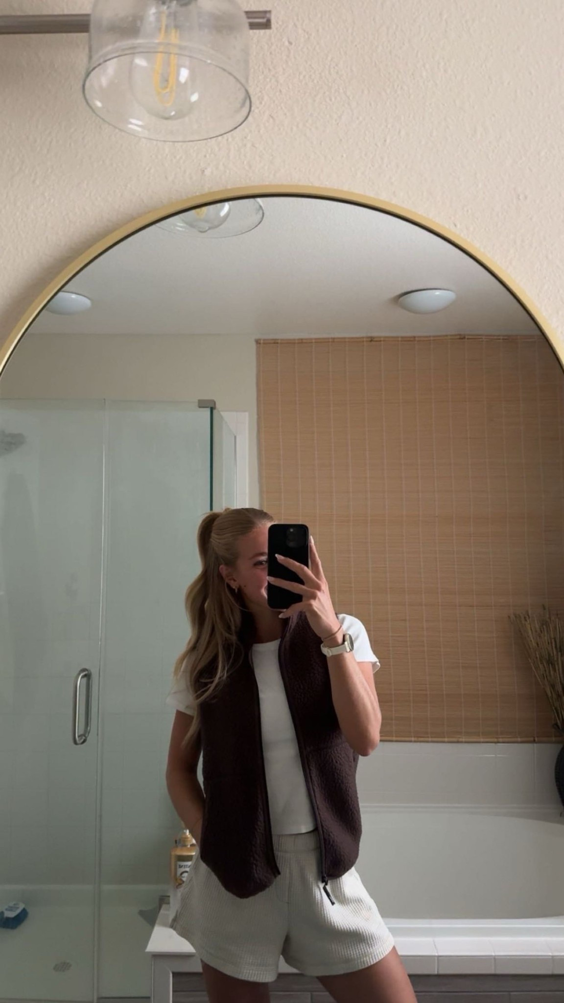 Cutie fall transition outfit (shorts are old :/) #falloutfit #vest #comfyfalloutfit