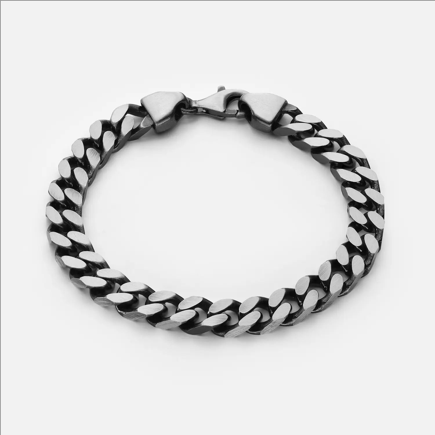 Men Curb Chain Bracelet in Sterling Silver | MYKA