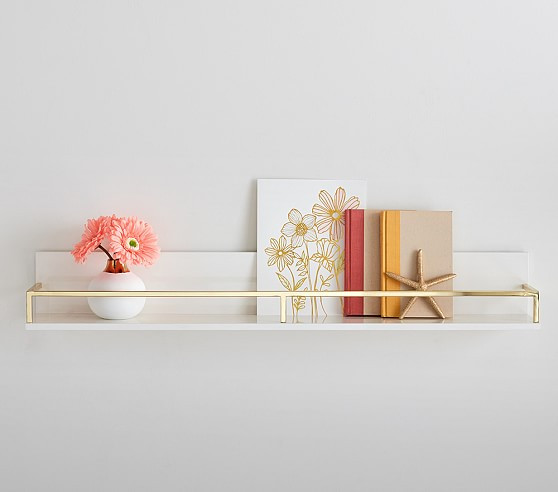 Polished Shelving, White/Gold, 2ft | Pottery Barn Kids