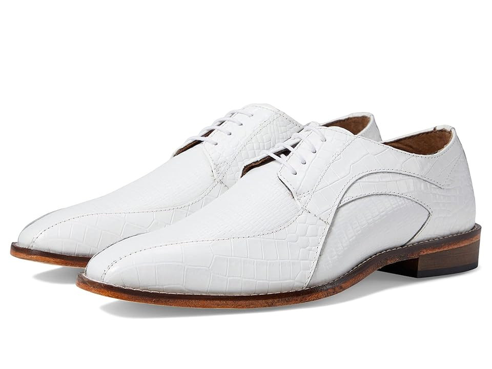 Stacy Adams Turano Bike Toe Oxford (White) Men's Shoes | Zappos