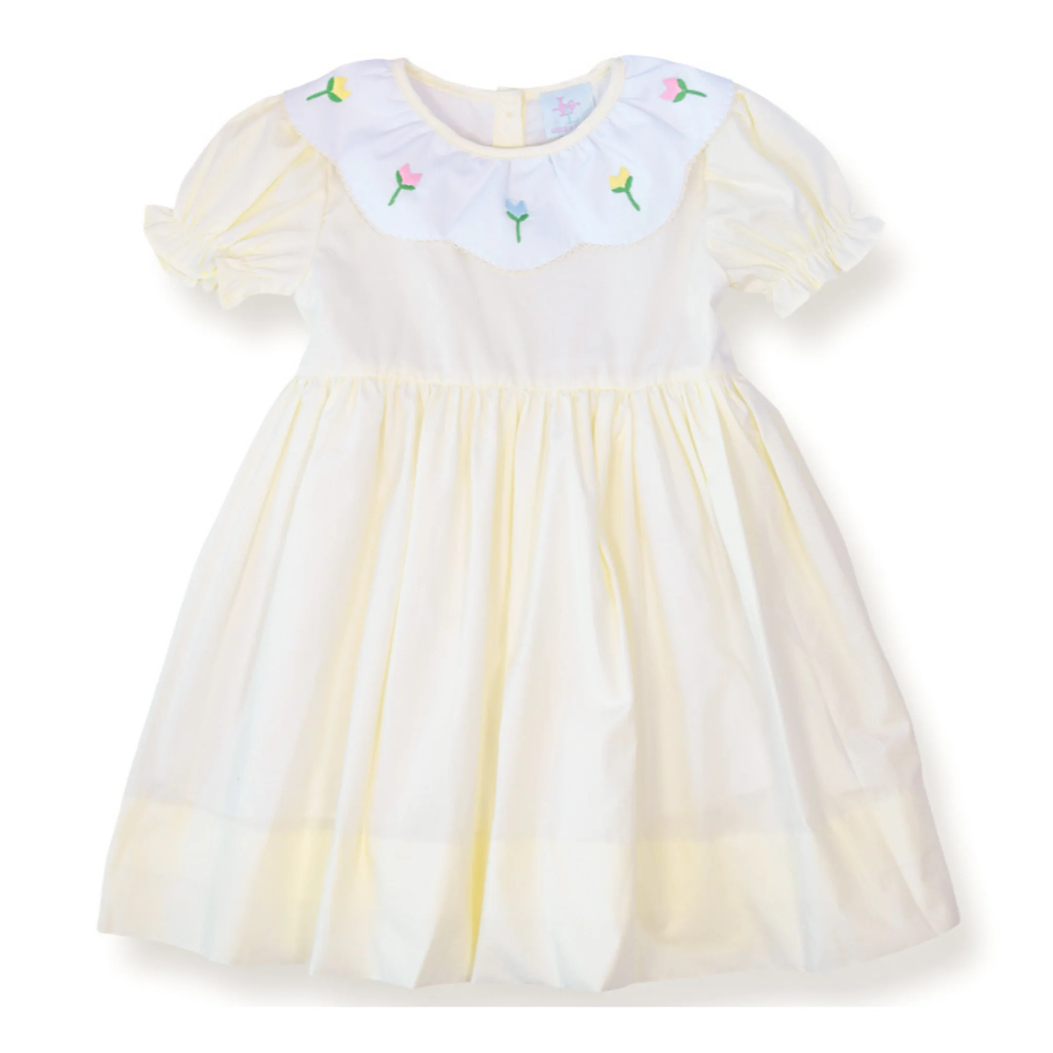 PRE-ORDER Spring Tulip Smocked Dress in Yellow | Lillie & Lilah