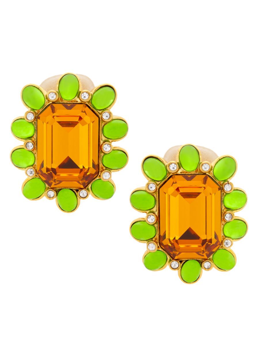 22K-Gold-Plated & Glass Crystal Clip-On Earrings | Saks Fifth Avenue