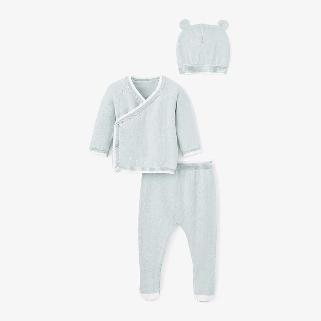 Pale Blue Cashmere Baby Layette Set | Elegant Baby