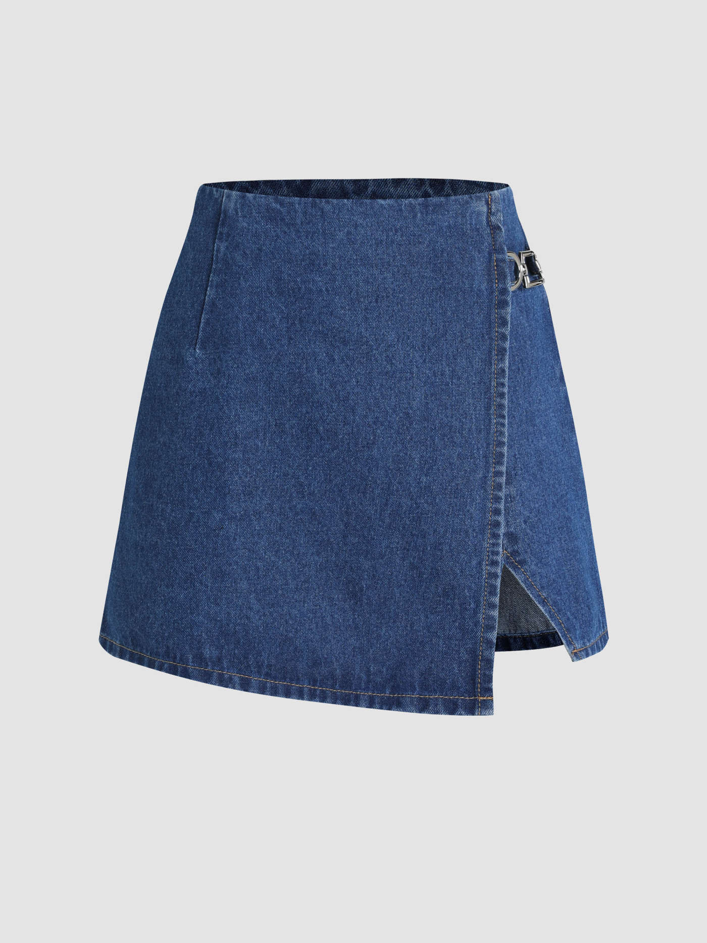 Denim Mid Waist Split Shorts | Cider