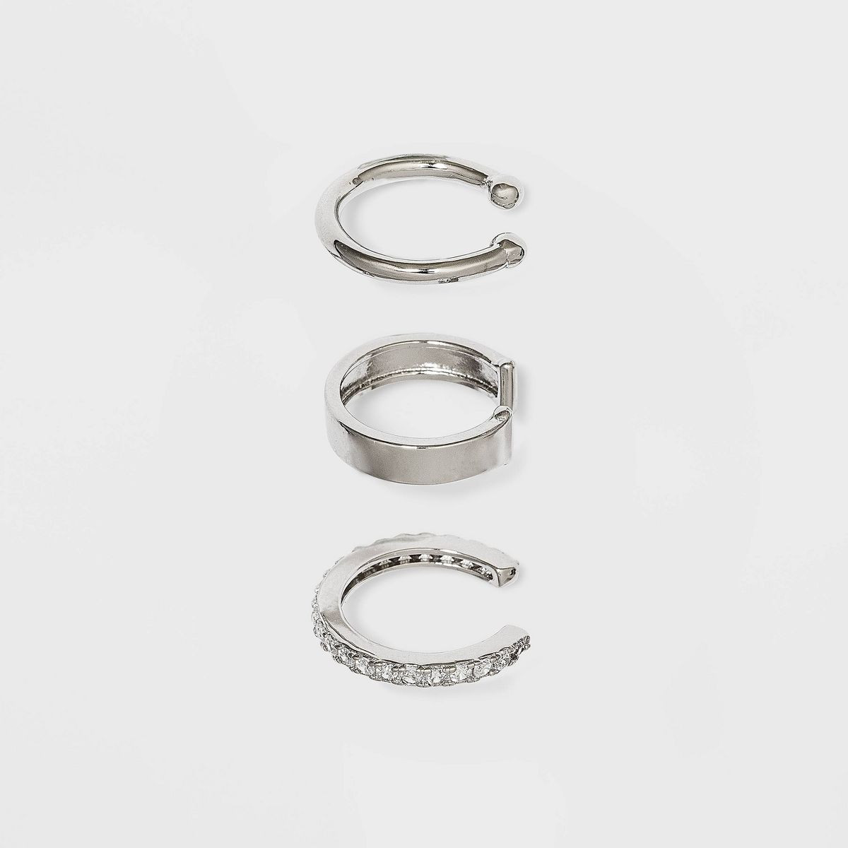 Sterling Silver Cubic Zirconia Ear Cuff Set 3pc - A New Day™ | Target