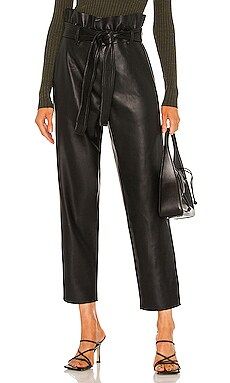 BLANKNYC Paperpag Waist Vegan Leather Pant in Obsidian from Revolve.com | Revolve Clothing (Global)
