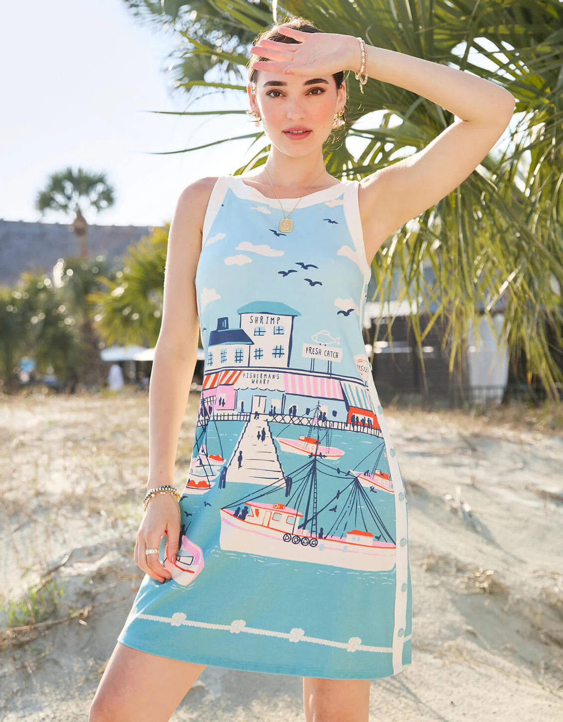Madolyn Snap Dress Admiral Marina | Spartina 449