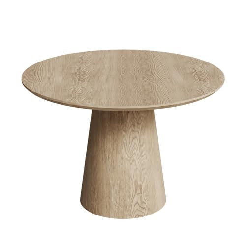 43 inch Wooden Circular Dining Table, Modern Minimalist Round Table, Natural Wood Grain Dining Table, one Handle and Two Packs (Wood + MDF) | Amazon (US)