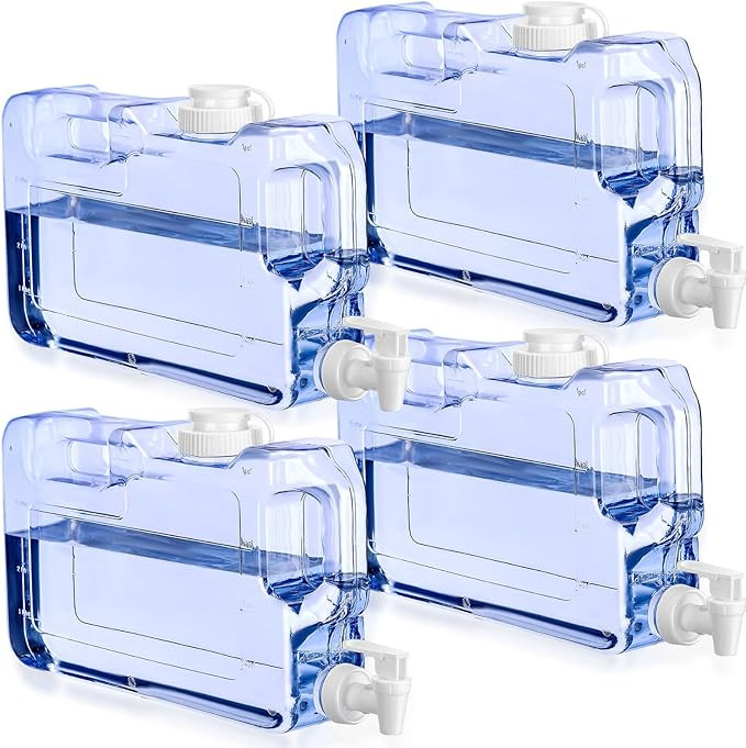 4 Pcs Drink Dispenser for Fridge Refrigerator Plastic Reusable Water Dispensers Bottle with Spigo... | Amazon (US)