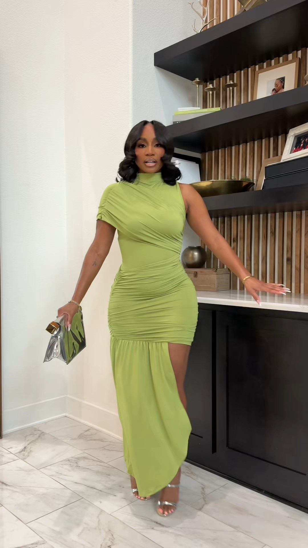 Green mini dress outfit inspo! Perfect pop of color with spring slowly approaching! 

#LTKMidsize #LTKootd