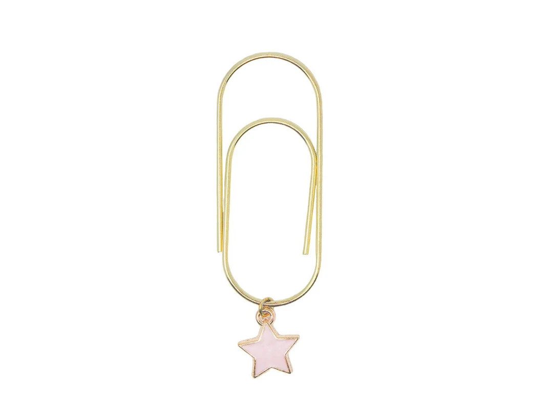 Pink Star Gold Jumbo Paperclip: Planner Accessory | Etsy (US)