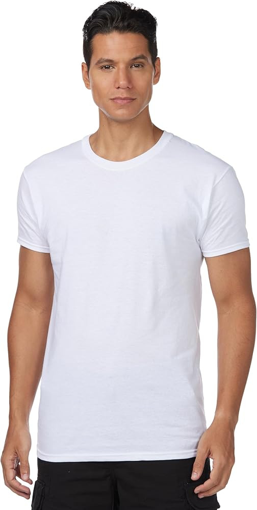 Hanes Men's Cotton, Moisture-Wicking Crew Tee Undershirts, Multi-Packs Available | Amazon (US)