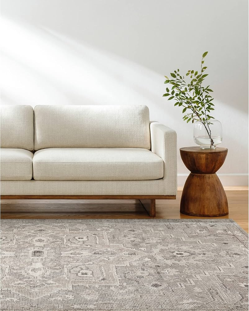 Becki Owens x Surya Elle Medallion Area Rug , 9'2" x 12', Light Grey | Amazon (US)