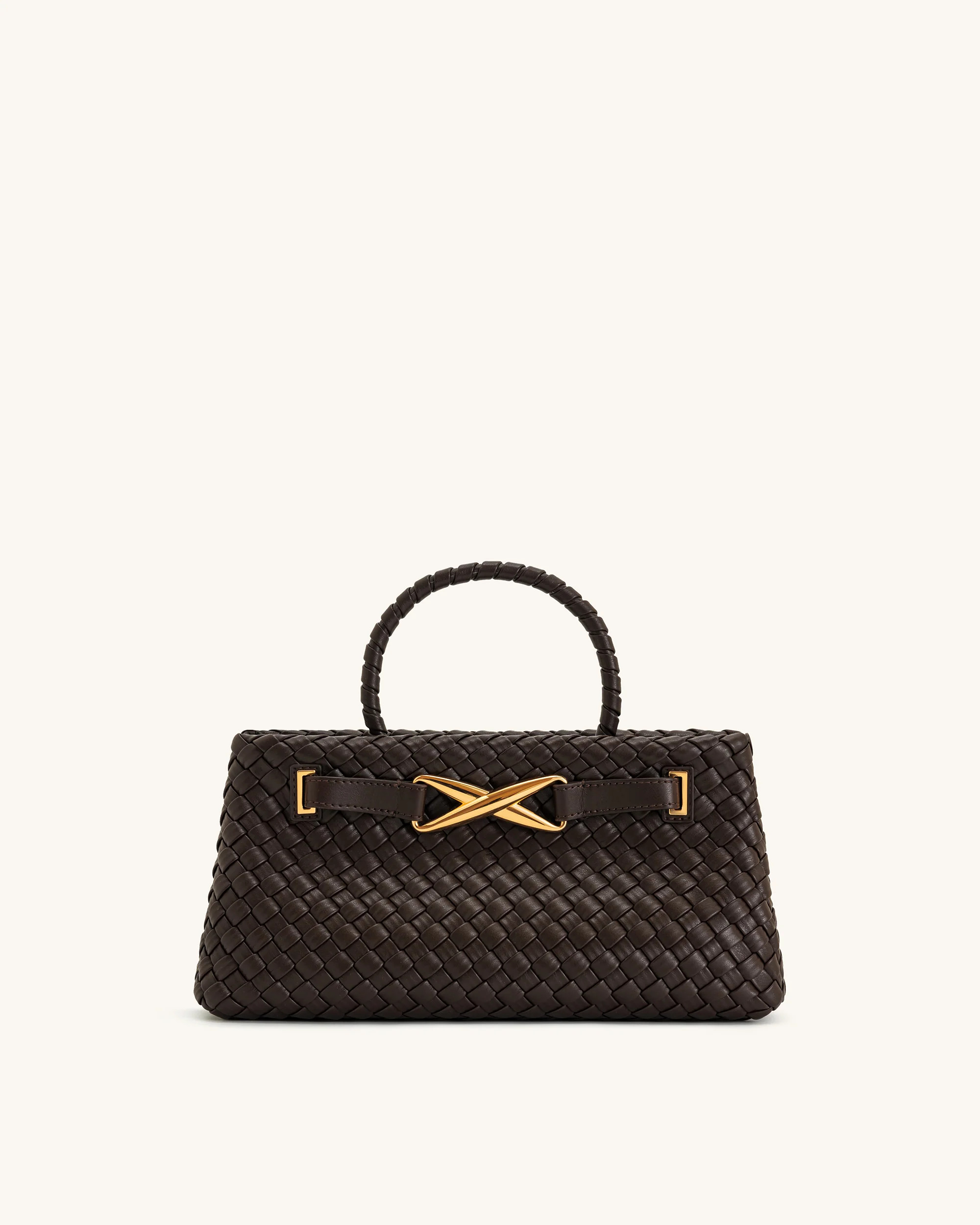 Elora Woven Tote Bag - Dark Brown | JW PEI US