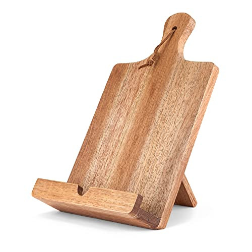 Twine Tablet Stand, Acacia Wood Tablet Holder, Cookbook Stand, Rustic Farmhouse Book Holder and Disp | Amazon (US)