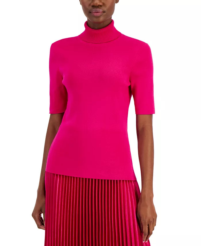 Anne Klein Women's Half-Sleeve Turtleneck Top - Macy's | Macy's