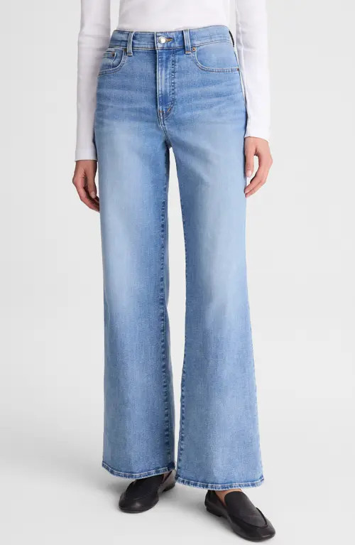 Madewell The High Waist Wide Leg Jeans in Coastal Blue Wash at Nordstrom, Size 29 | Nordstrom